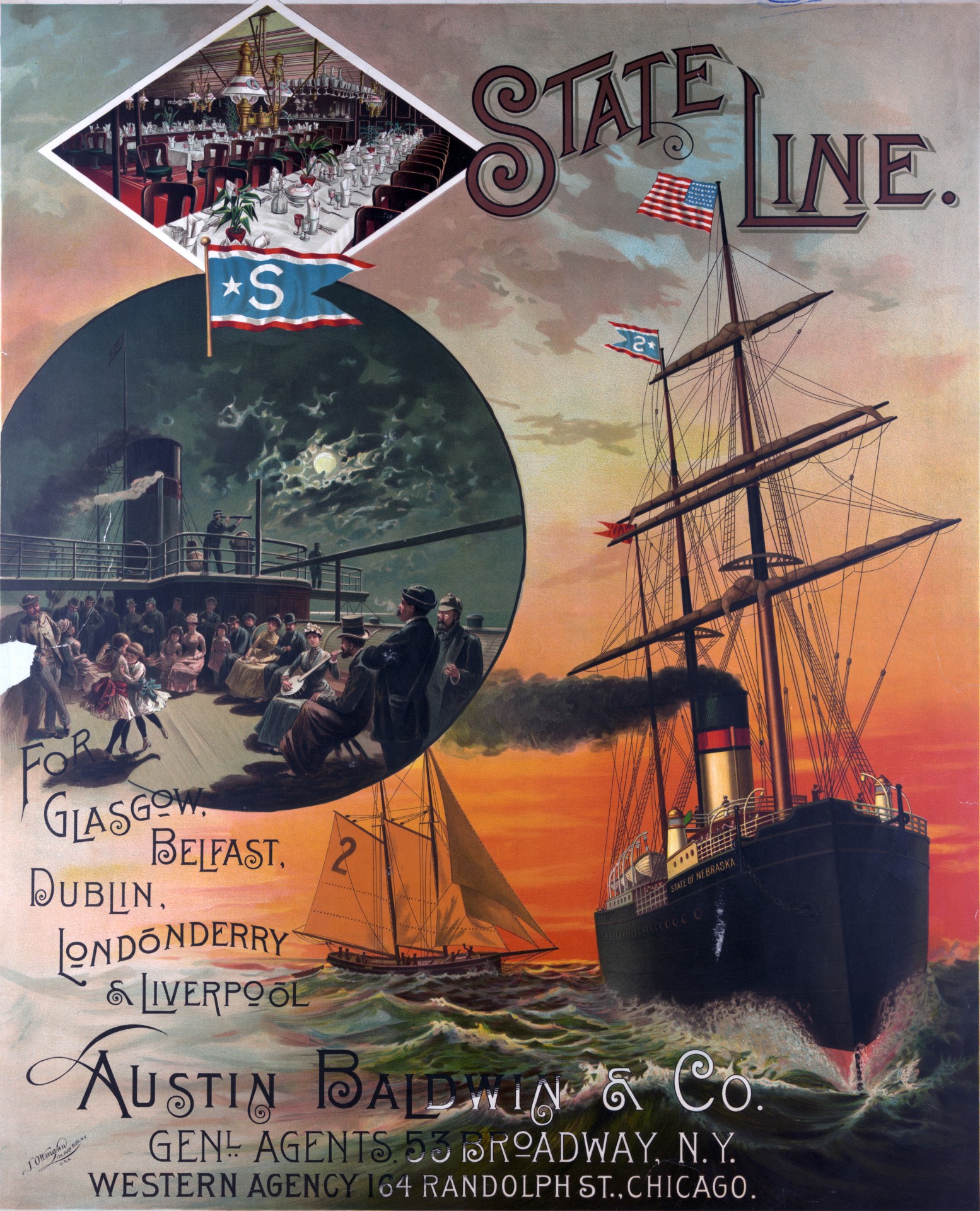 Public domain poster for State Line Ship
