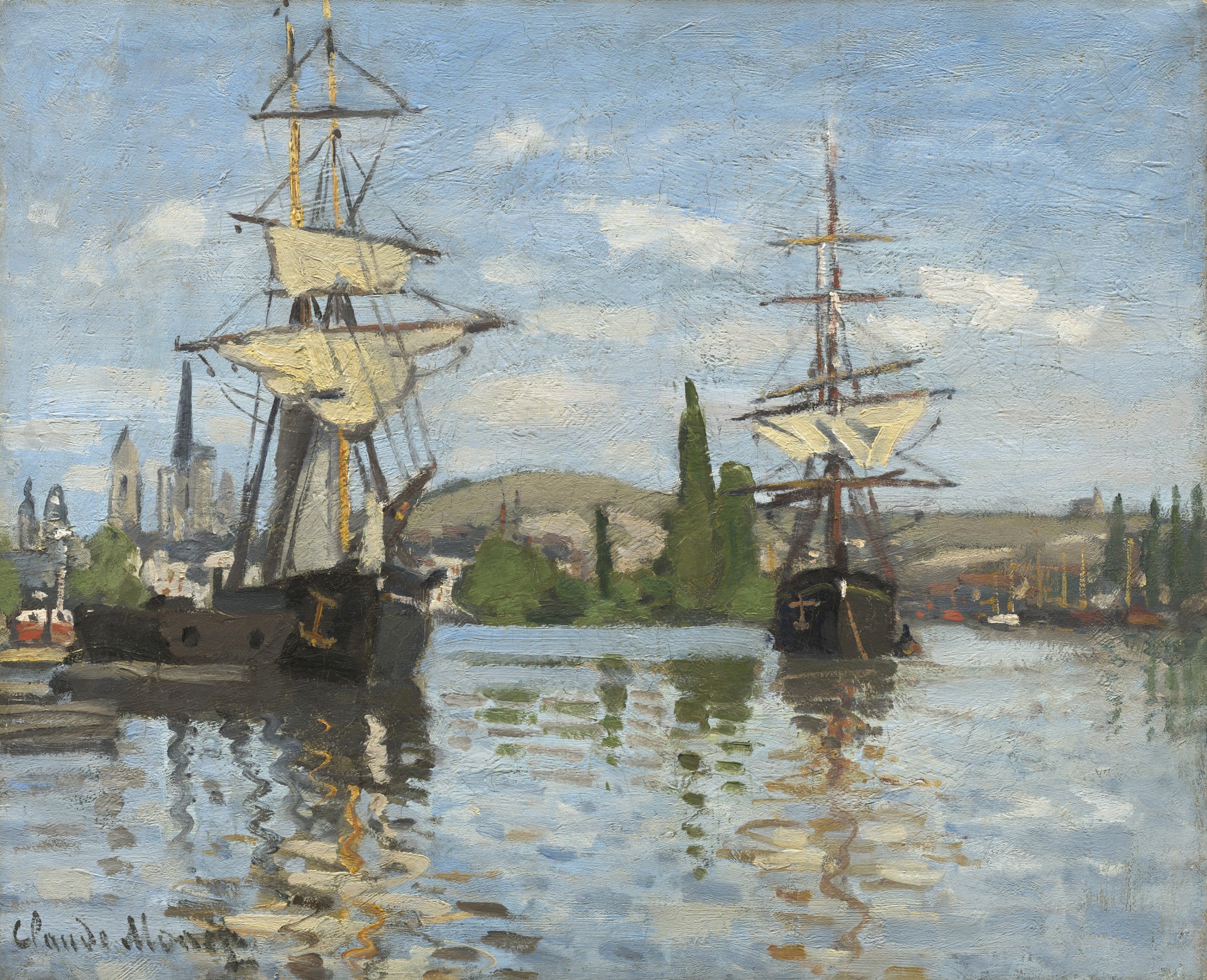 Ships Riding On The Seine At Rouen,