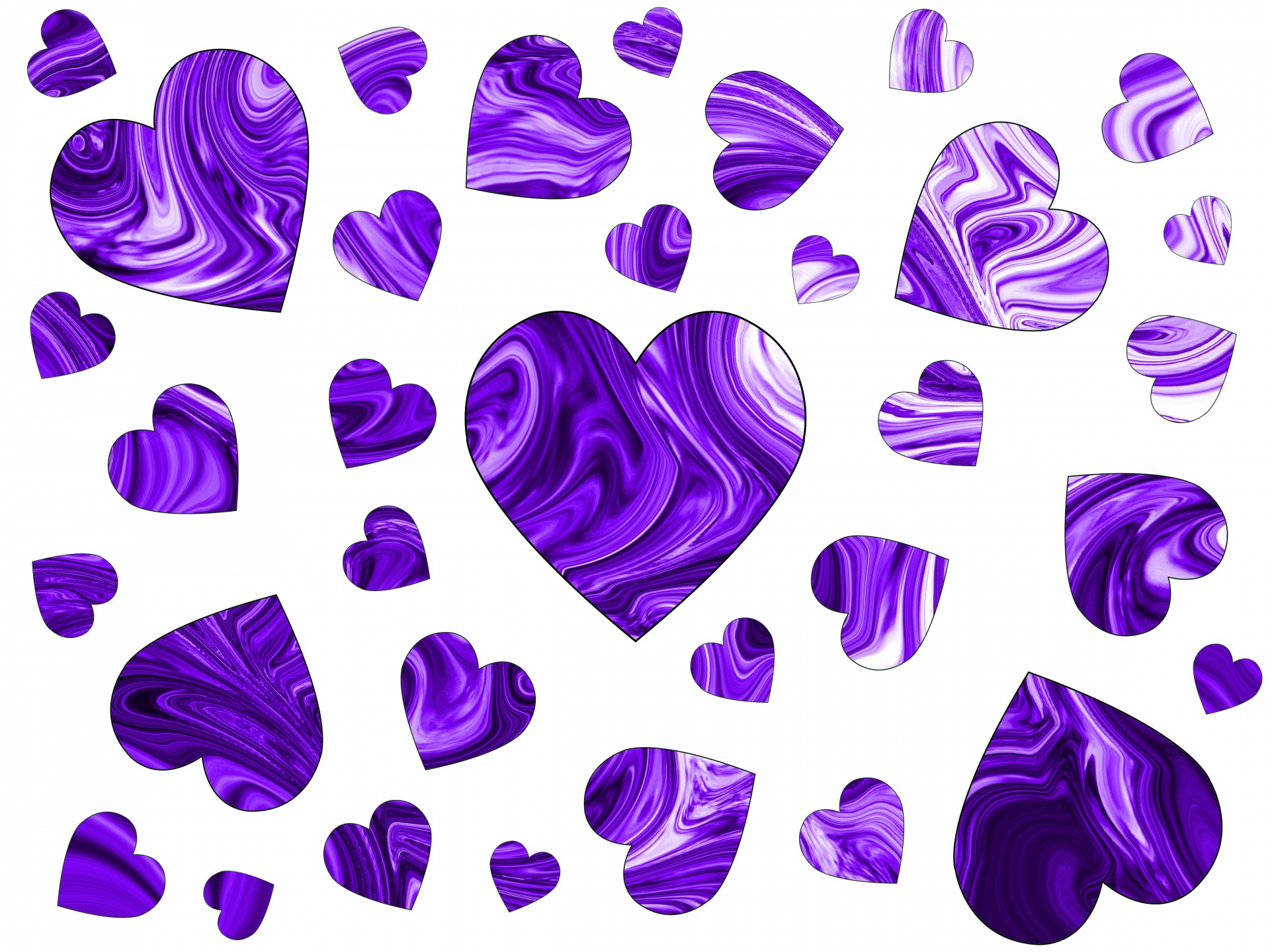 Swirly Heart Background for Valentines Day