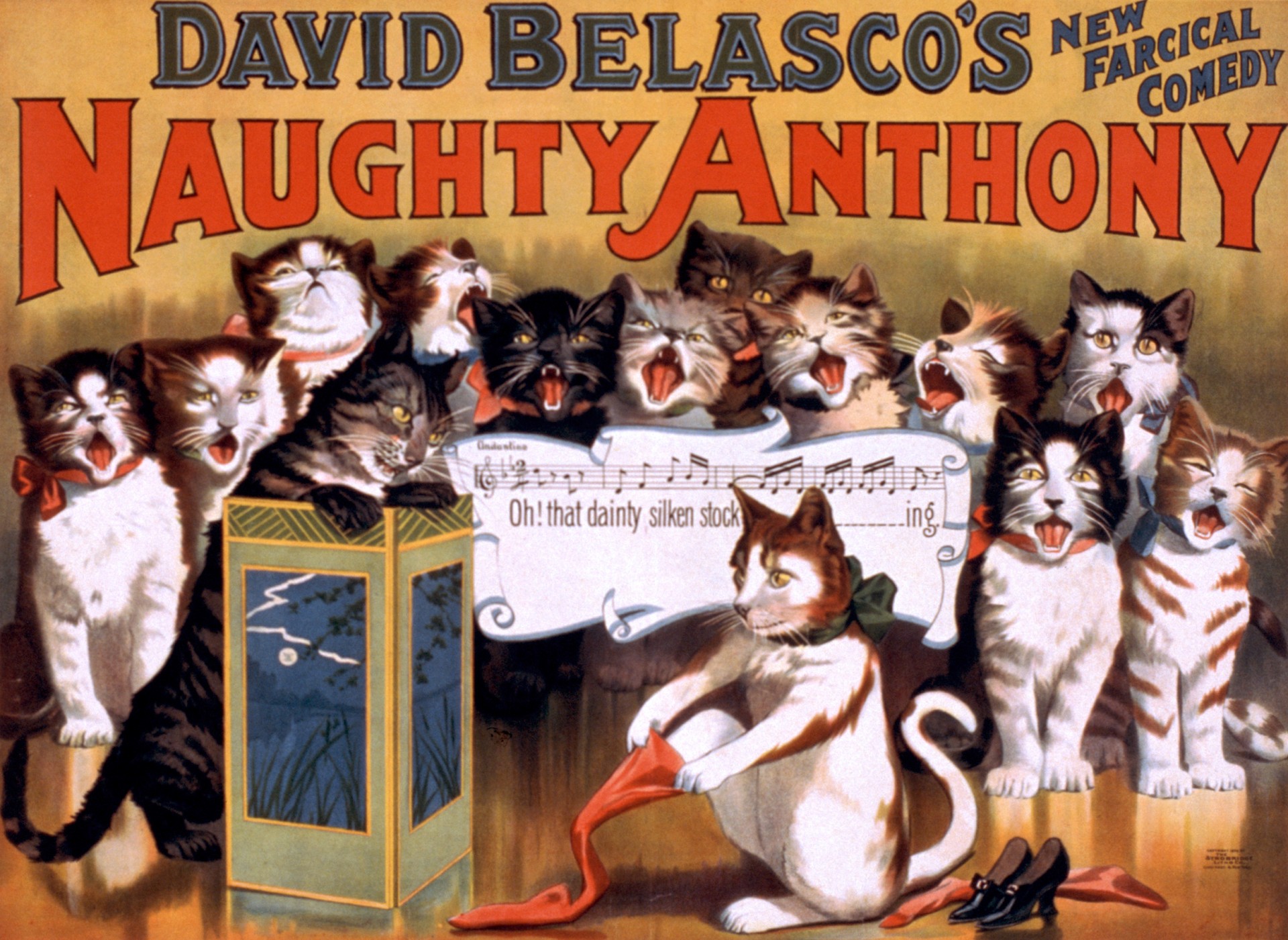 Vintage Cats Musical Poster