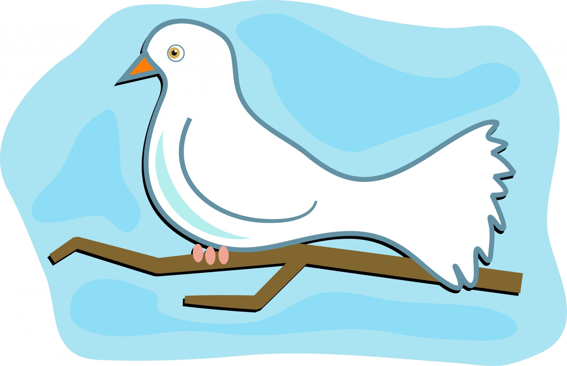 Digital illustration of a white dove.