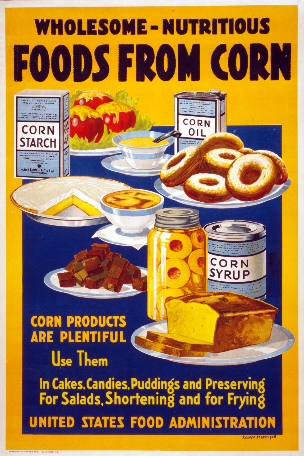 Public domain vintage poster of wholesome foods by the United States food administration