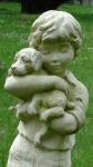 Boy & Dog Cemetery Statue