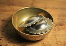 Brass Bowl With Serviette Rings