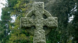 Cemetery Cross In Graveyard