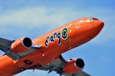 Close Up Of Mango B-737 Jet