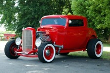 Customized Red Hot Rod Car