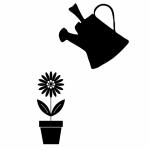 Flower & Watering Can Clipart