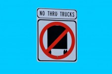 No Thru Trucks Sign