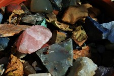 Semi-precious Stones And Dry Leaves