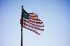 Torn American Flag
