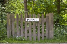 Wooden Gate Private Sign