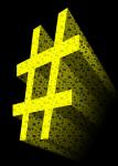 Yellow 3D Hashtag Symbol