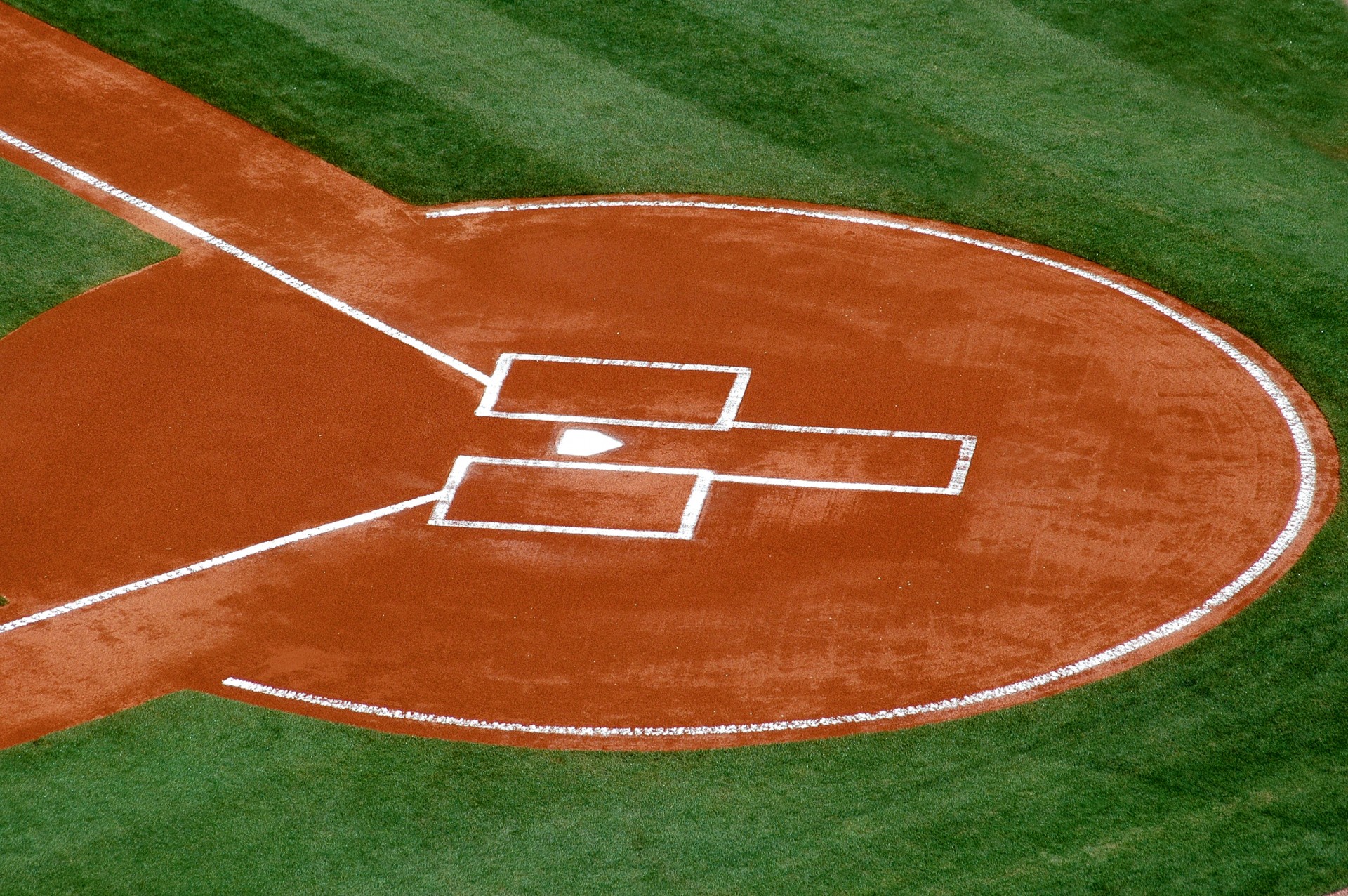 Home plate at a major league baseball stadium