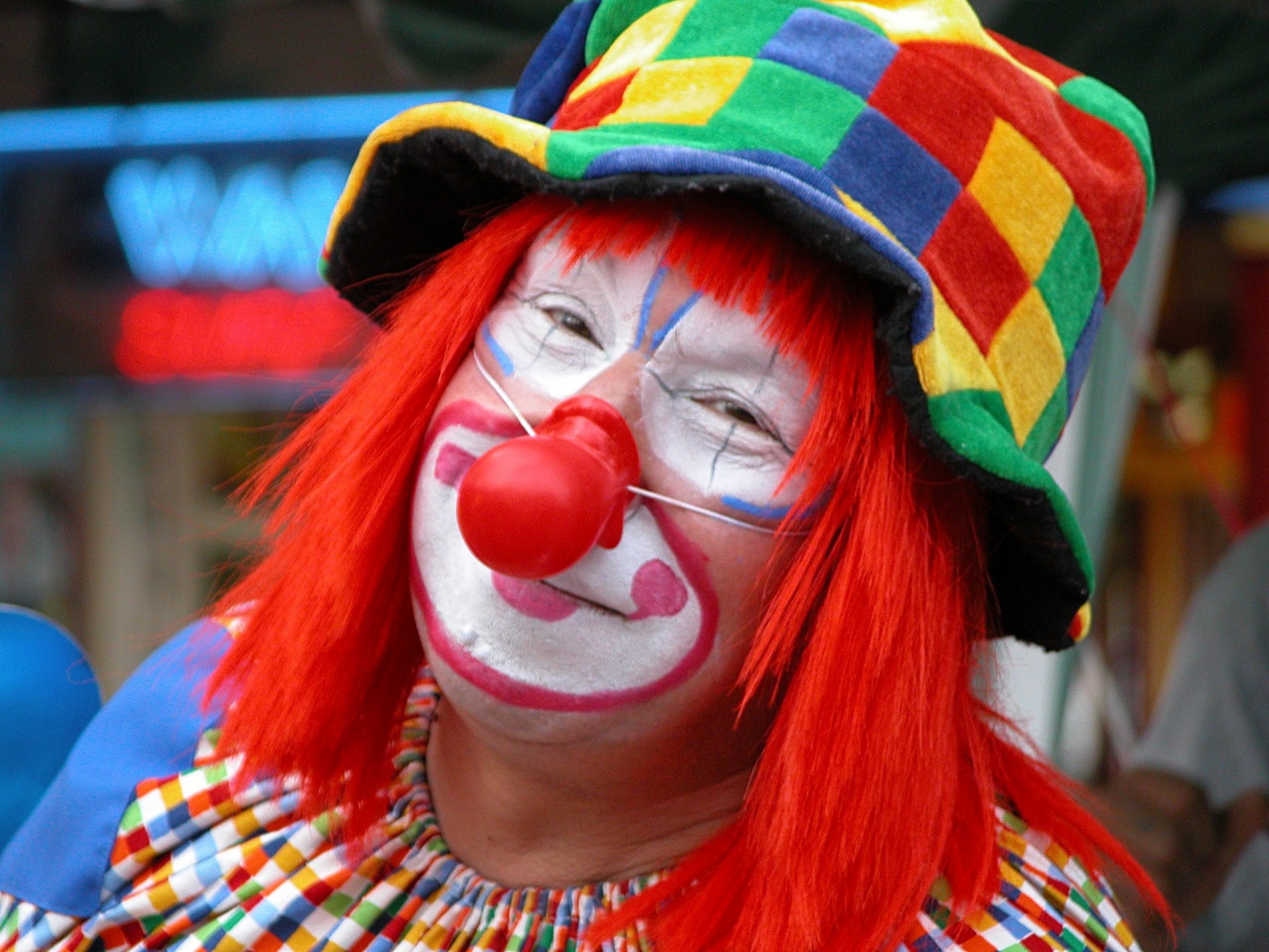Clown at a amusement area