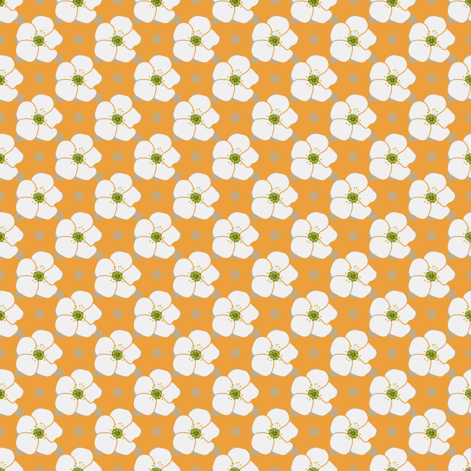 Flowers And Dots Background