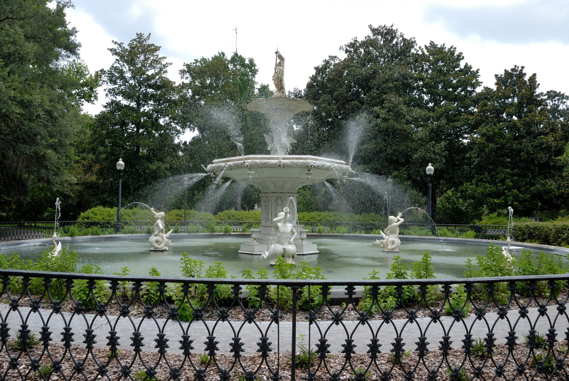 Forsyth park and fountain at Savannah, Georgia
