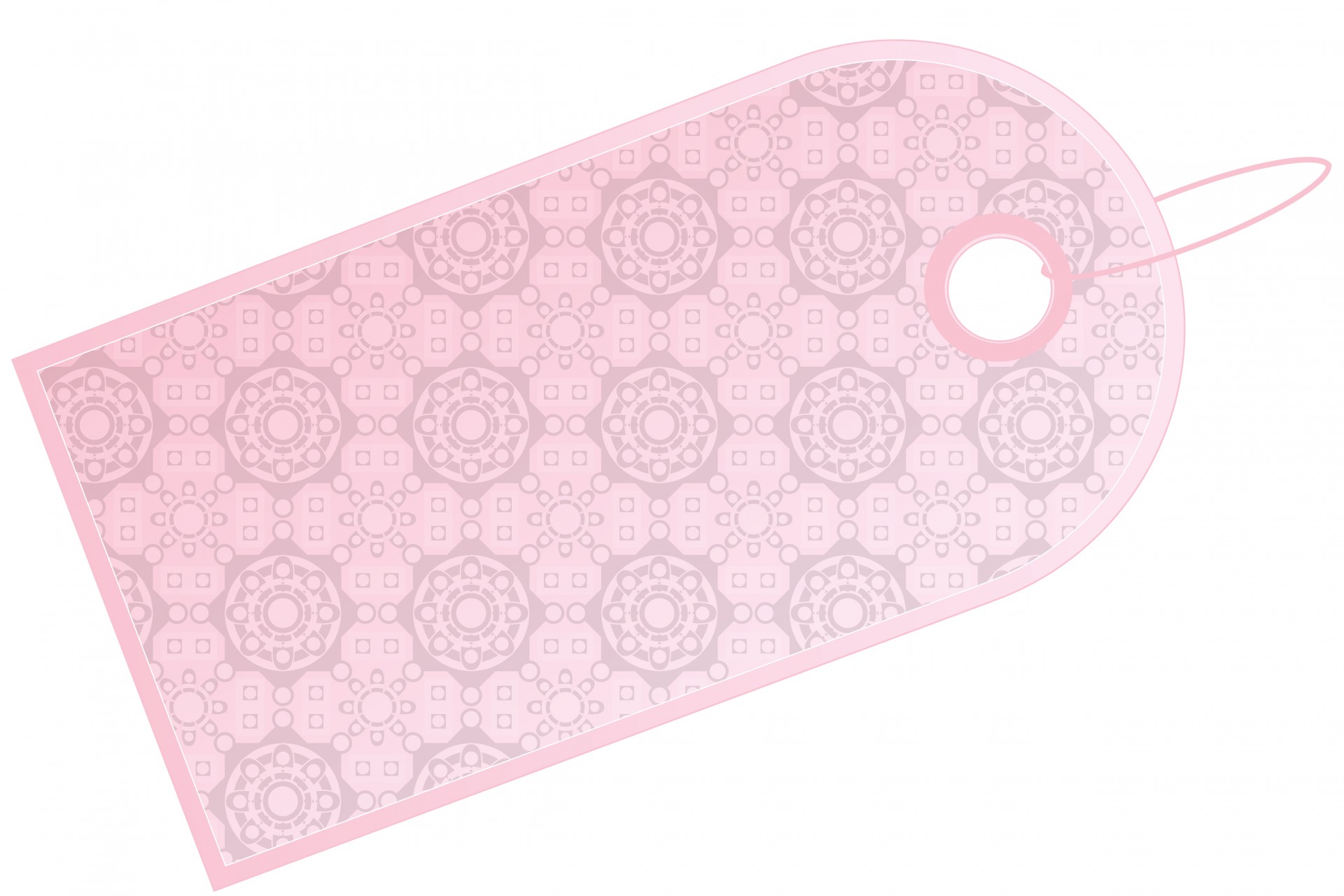 Pink decorative gift tag on white background