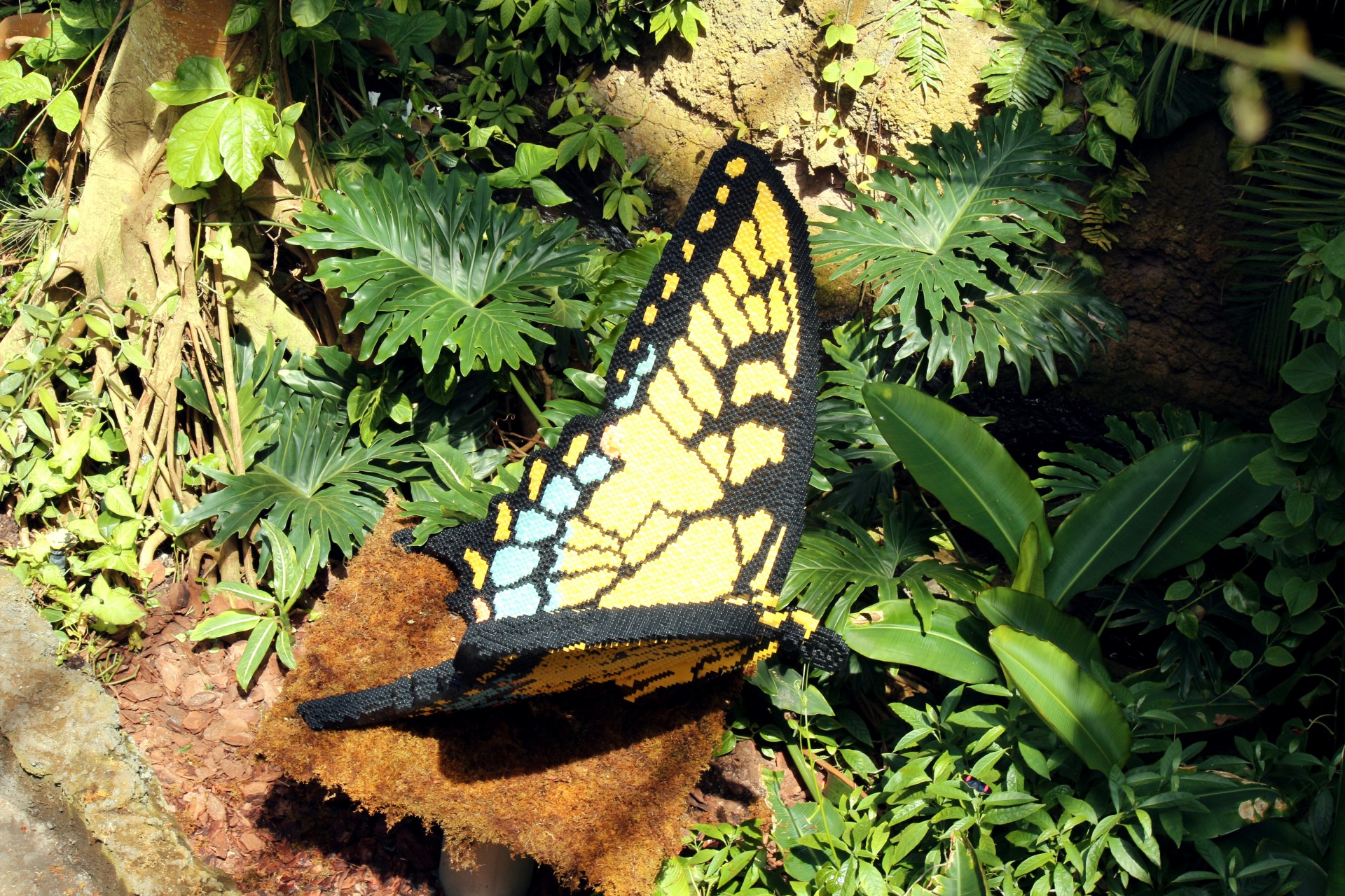 Huge lego butterfly on display at Cleveland Botanical Gardens