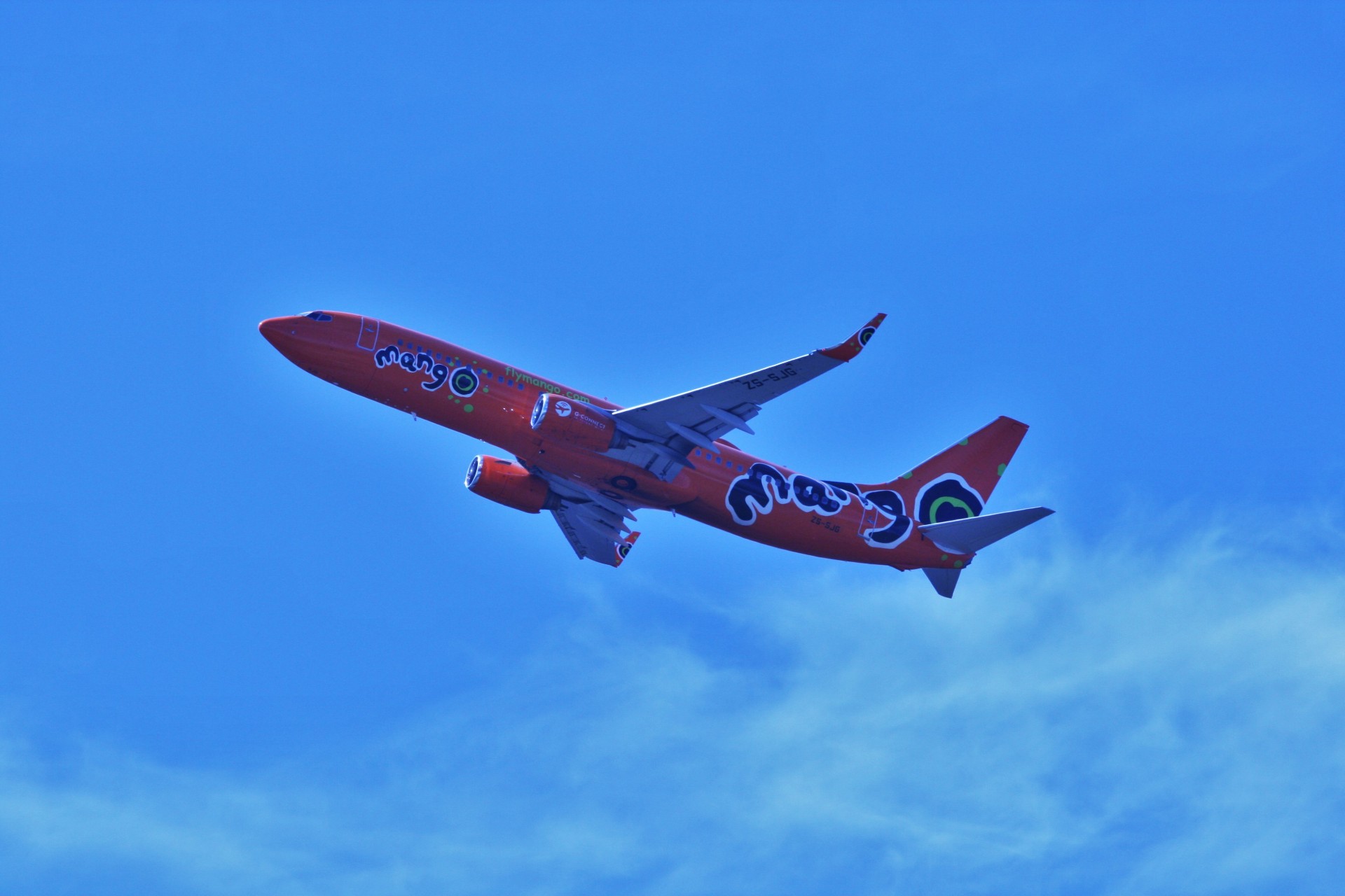 Orange Mango Passenger Jet B-737