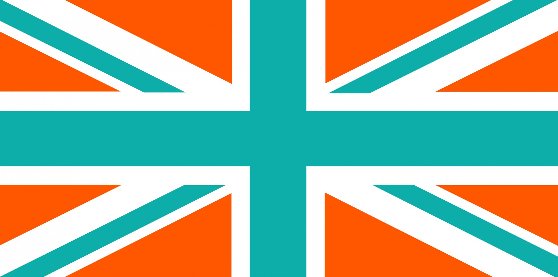 Orange and blue Union Jack flag of the UK clipart.