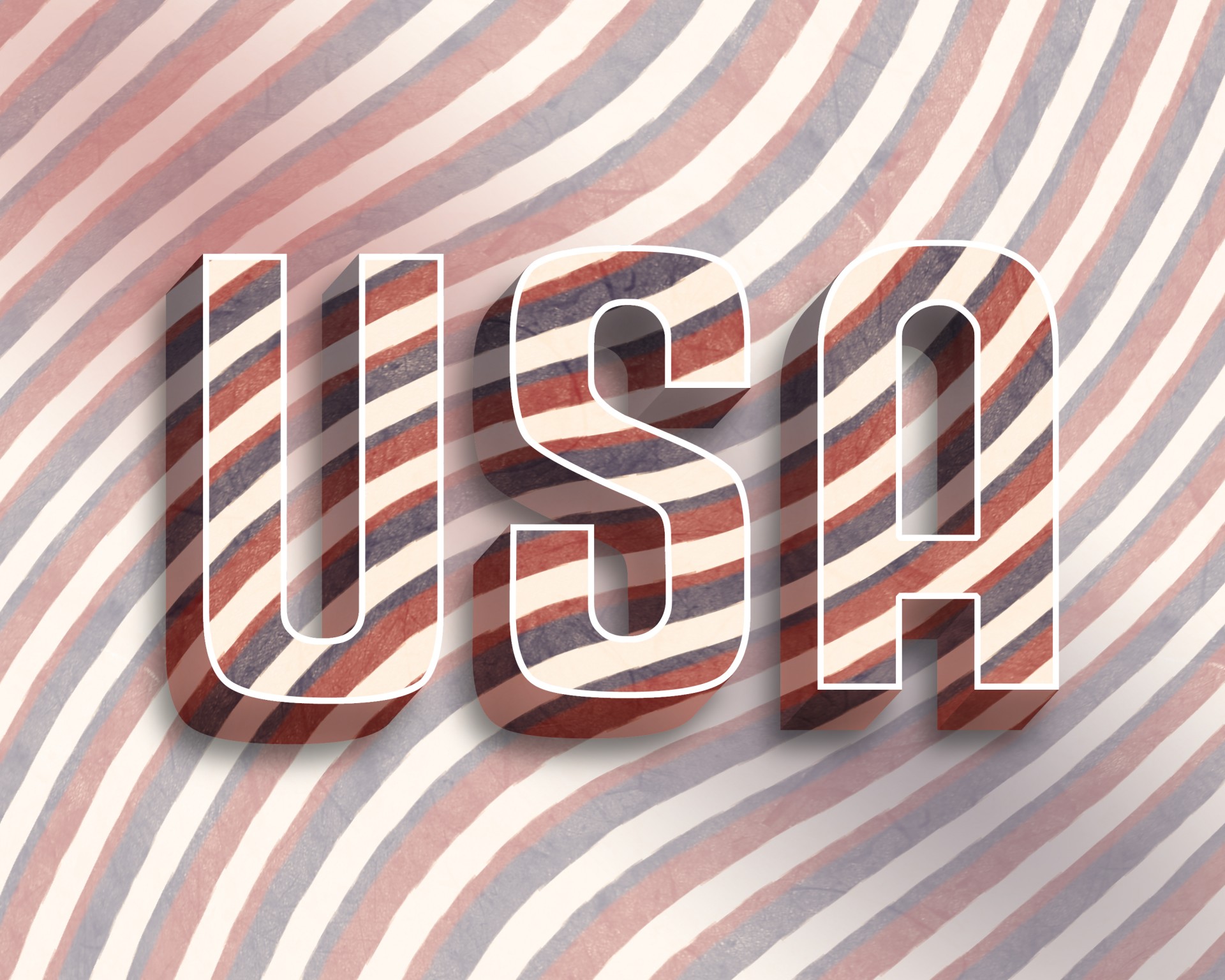 USA On Red White Blue Background